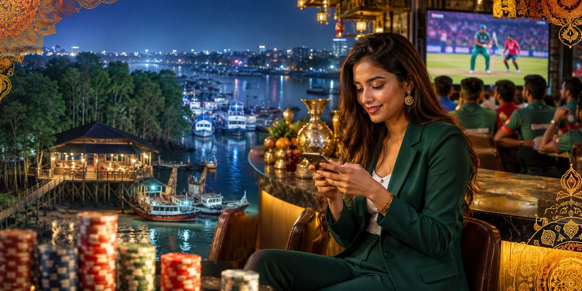 খুলনায় বাংলাদেশি মডেলের সঙ্গে ক্রিকেট বেটিং উপভোগের দৃশ্য